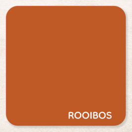 Posavasos Cuadrado De Papel Nombre de color rojo marrón de Rooibos