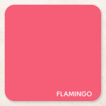 Posavasos Cuadrado De Papel Nombre de color rosa flamenco<br><div class="desc">Nombre de color rosa flamenco</div>