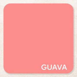 Posavasos Cuadrado De Papel Nombre de color rosa guayaba
