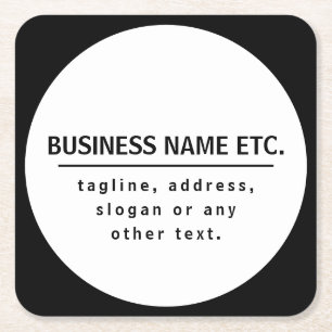 Posavasos Cuadrado De Papel Nombre de la empresa y eslogan/otro texto Blanco