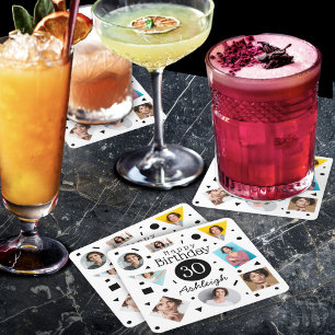 Posavasos Cuadrado De Papel Nombre de la foto 30 cumpleaños