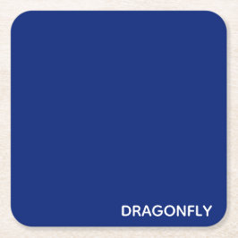 Posavasos Cuadrado De Papel Nombre del color azul de la libélula
