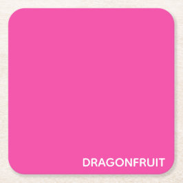 Posavasos Cuadrado De Papel Nombre del color rosa de la fruta de la bebida