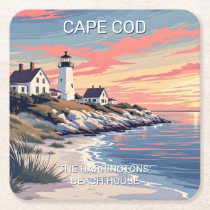 Posavasos Cuadrado De Papel Nombre personalizado Cabo Cod Massachusetts