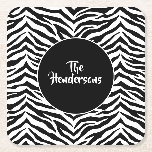 Posavasos Cuadrado De Papel Nombre personalizado del conjunto de los recipient (Anverso)