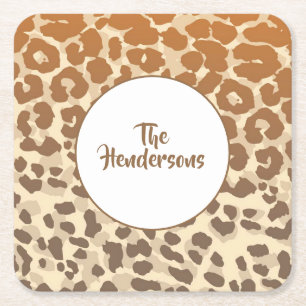 Posavasos Cuadrado De Papel Nombre personalizado del conjunto de los recipient