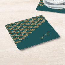 Nombre personalizado floral marrón sobre verde pin