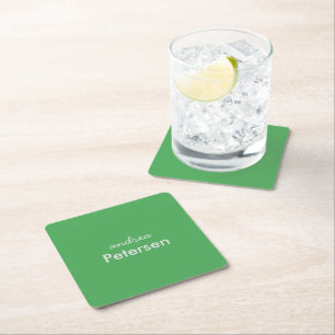 Posavasos Cuadrado De Papel Nombre personalizado moderno minimalista de moda