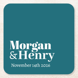 Posavasos Cuadrado De Papel Nombre personalizado personalizado simple moderno