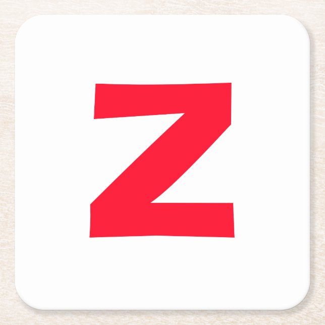 Posavasos Cuadrado De Papel Nombre propio de la inmensa carta roja monogramada (Anverso)