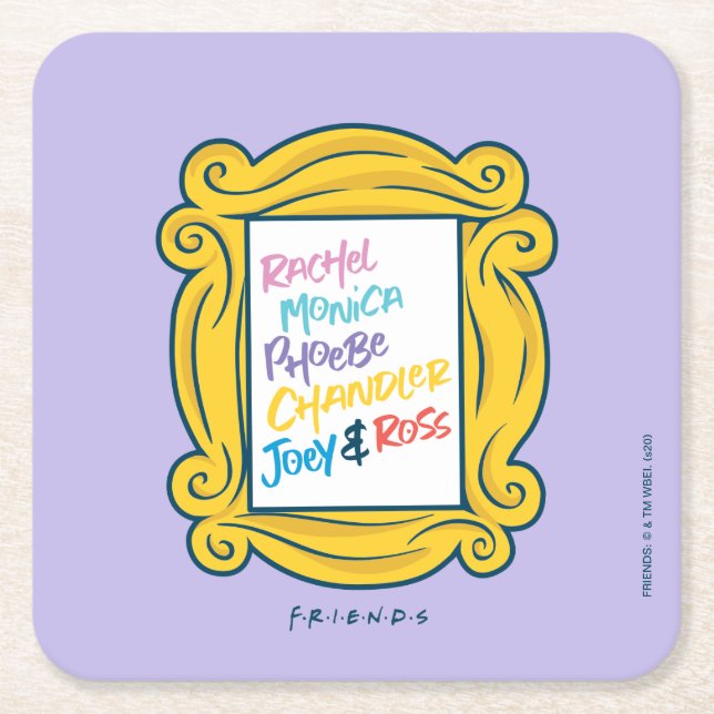 Posavasos Cuadrado De Papel Nombres FRIENDS™ en Peephole (Anverso)