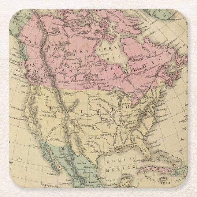 Posavasos Cuadrado De Papel Norteamérica 6 (Anverso)