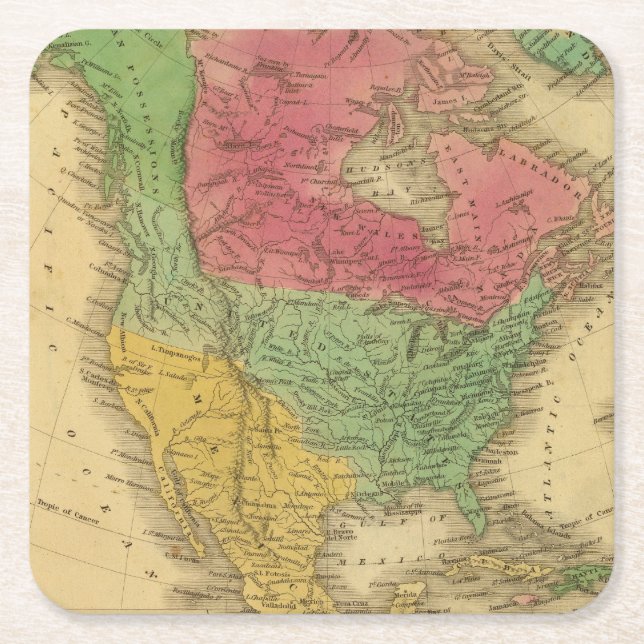 Posavasos Cuadrado De Papel Norteamérica 9 2 (Anverso)