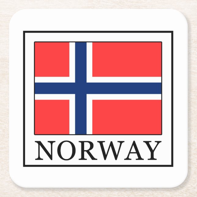 Posavasos Cuadrado De Papel Noruega (Anverso)