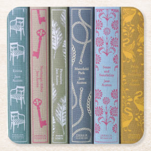 Posavasos Cuadrado De Papel Novelas de Jane Austen 
