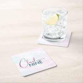 Posavasos Cuadrado De Papel Nube Nueve Ducha de Novia Minimalista
