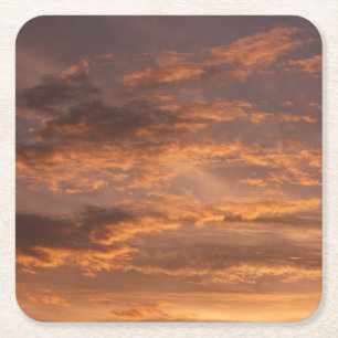 Posavasos Cuadrado De Papel Nubes atardeceradas en fotografías en el cielo col