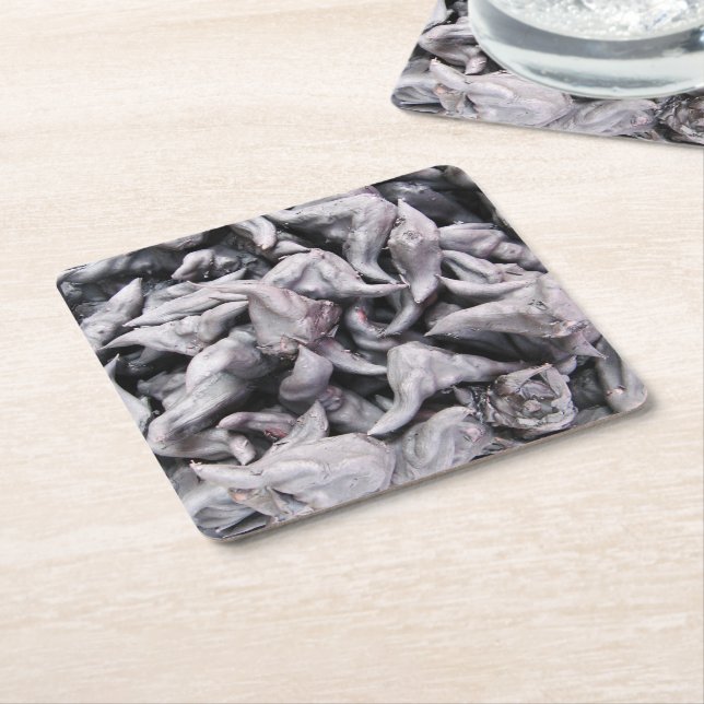Posavasos Cuadrado De Papel Nueces de búfalo - Caltropo de agua (En perspectiva)