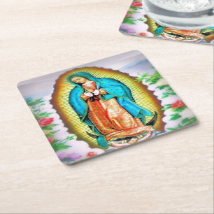 Posavasos Cuadrado De Papel Nuestra Señora de la Flora de Guadalupe