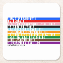 Posavasos Cuadrado De Papel Nuestros valores son más rápidos