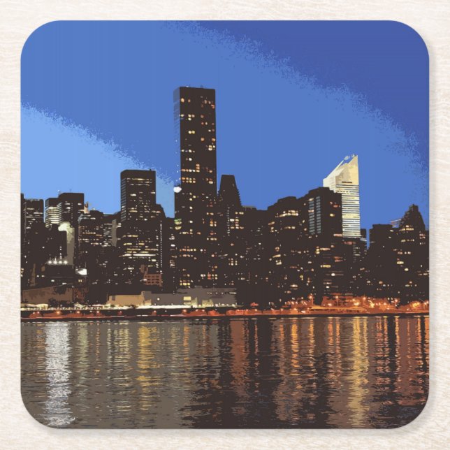 Posavasos Cuadrado De Papel Nueva York 2001 (Anverso)