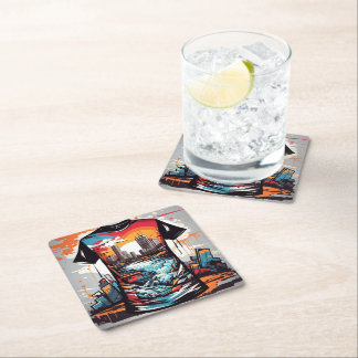 Posavasos Cuadrado De Papel Nueva York, graffiti.