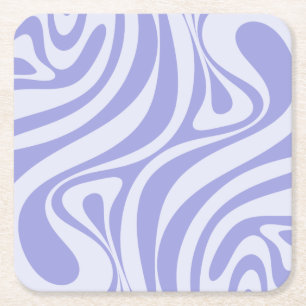 Posavasos Cuadrado De Papel Nuevo Groove Retro Resumen Patrón Swirl Púrpura