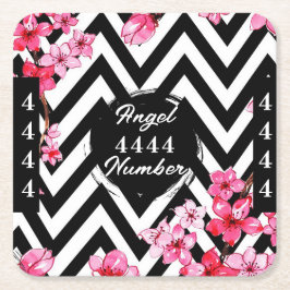 Posavasos Cuadrado De Papel Número de ángel "4444"