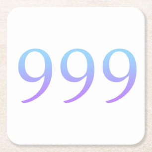 Posavasos Cuadrado De Papel Número de Ángel 999