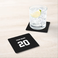 Número y nombre del Personalizado blanco y negro