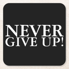 Posavasos Cuadrado De Papel Nunca se rindan las montañas Inspiradoras