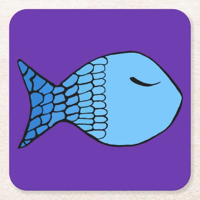 Posavasos Cuadrado De Papel NY Fish Design Coaster (Anverso)