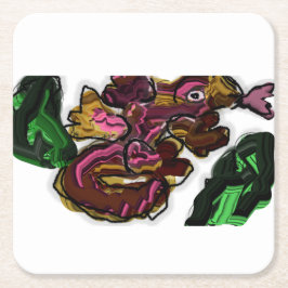 Posavasos Cuadrado De Papel Obra de arte de Lizard