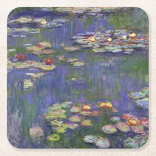 Posavasos Cuadrado De Papel Obras maestras de nenúfares de Monet