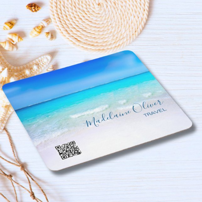Posavasos Cuadrado De Papel Ocean Sea QR Code Travel Agent Blue Square (Subido por el creador)