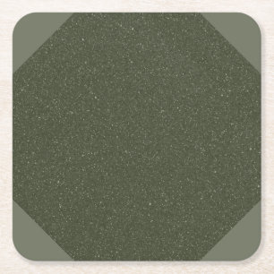 Posavasos Cuadrado De Papel Octágono de Musgo Verde Texturizado - Posavasos de
