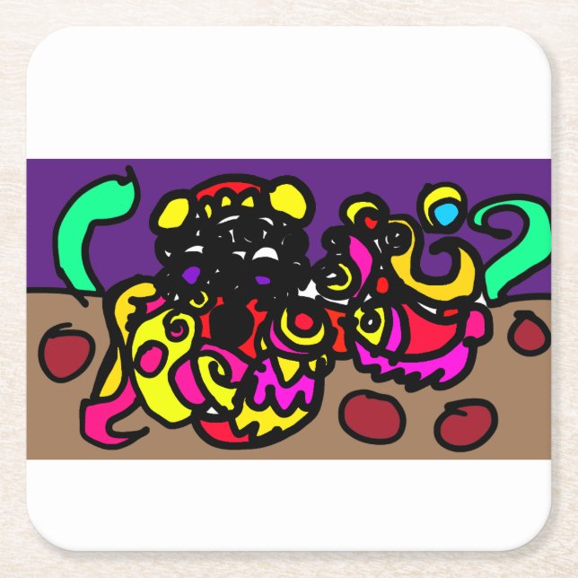 Posavasos Cuadrado De Papel Octopus   cool style (Anverso)