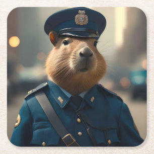 Posavasos Cuadrado De Papel Oficial Capybara: Manteniendo la Paz,