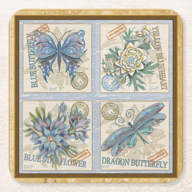 Posavasos Cuadrado De Papel Oficina de creación de G (Anverso)