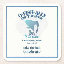 Posavasos Cuadrado De Papel Ofishally Off The Hook Men's Retirement Party