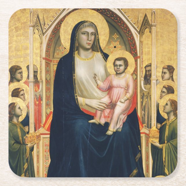 Posavasos Cuadrado De Papel Ognissanti Madonna, Giotto, 1306-1310 (Anverso)
