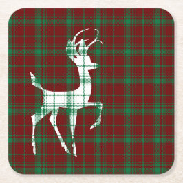 Posavasos Cuadrado De Papel ¡Oh ciervo! Navidades colocados