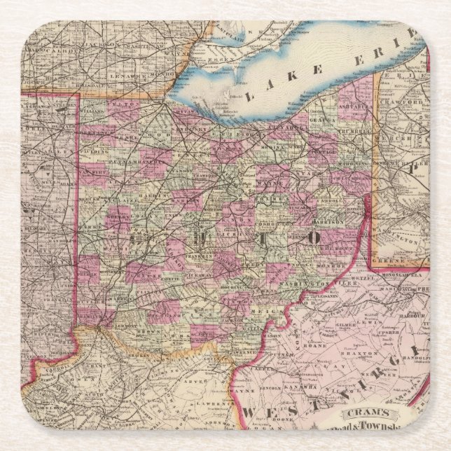 Posavasos Cuadrado De Papel Ohio 9 (Anverso)