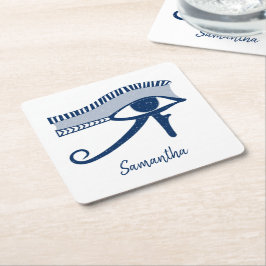 Posavasos Cuadrado De Papel Ojo de Horus Talisman personalizado