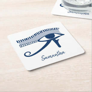 Posavasos Cuadrado De Papel Ojo de Horus Talisman personalizado