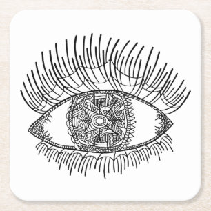 Posavasos Cuadrado De Papel Ojo inspirado