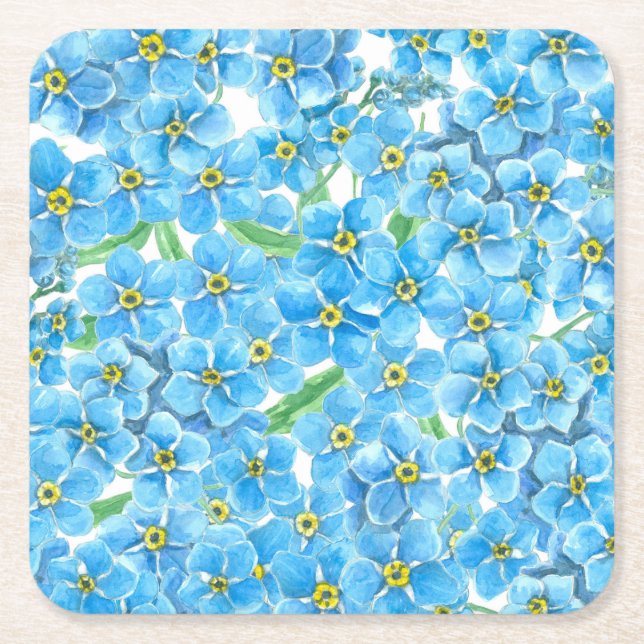 Posavasos Cuadrado De Papel Olvídenme de la acuarela (Anverso)