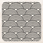 Posavasos Cuadrado De Papel Onda Japonesa Seigaiha Blanco Negro Y Crema<br><div class="desc">Patrón De Ola Seigaiha Japonesa - Blanco Negro Y Crema.</div>