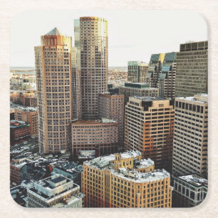 Posavasos Cuadrado De Papel Opinión de Boston