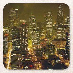 Posavasos Cuadrado De Papel Opinión de la ciudad de Seattle